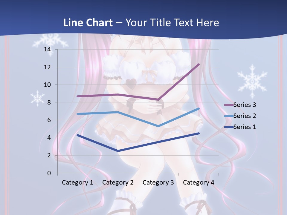 A Girl With Pink Hair And Bunny Ears Is Standing In Front Of A Blue Background PowerPoint Template