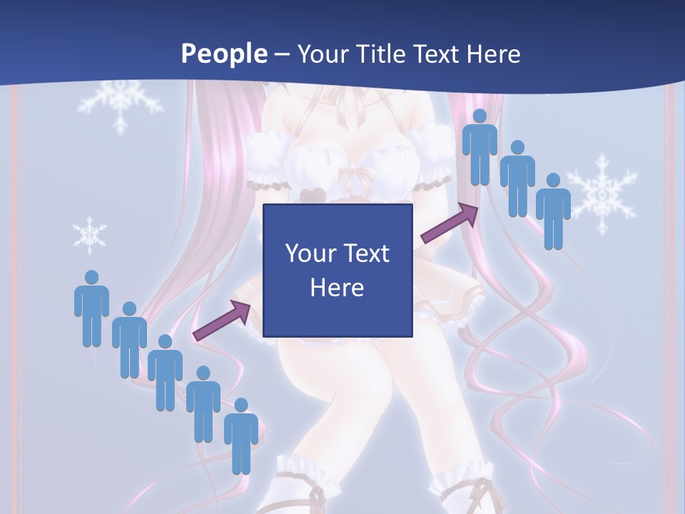 A Girl With Pink Hair And Bunny Ears Is Standing In Front Of A Blue Background PowerPoint Template