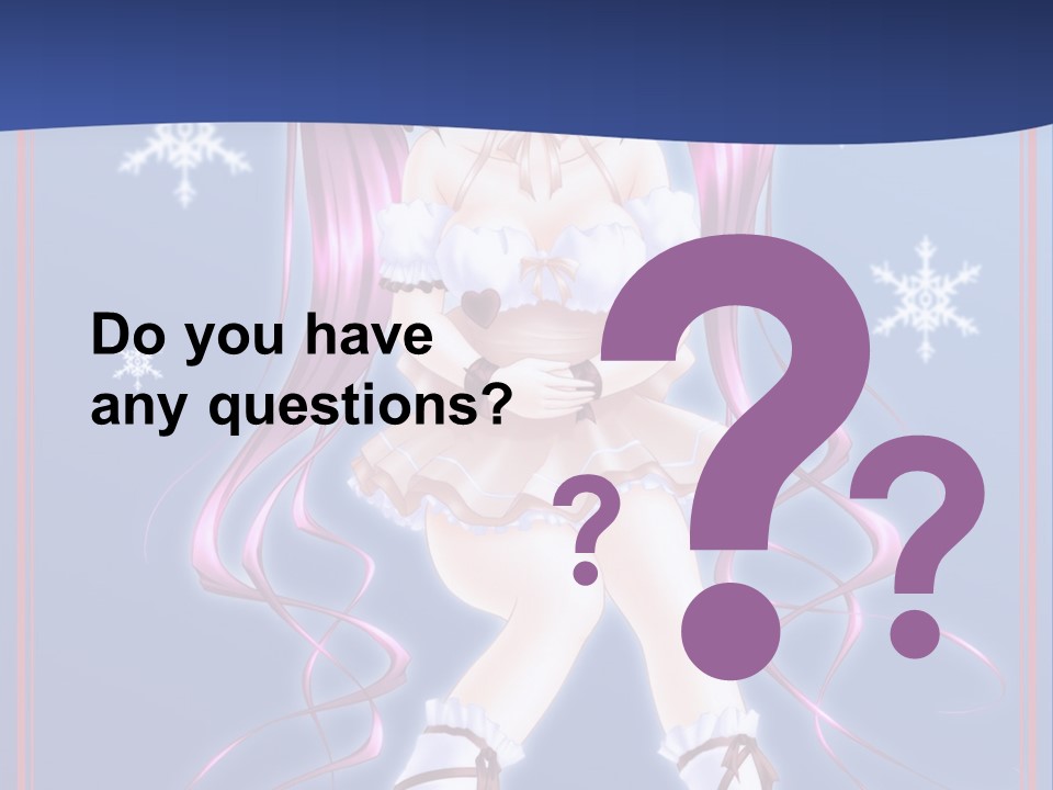 A Girl With Pink Hair And Bunny Ears Is Standing In Front Of A Blue Background PowerPoint Template