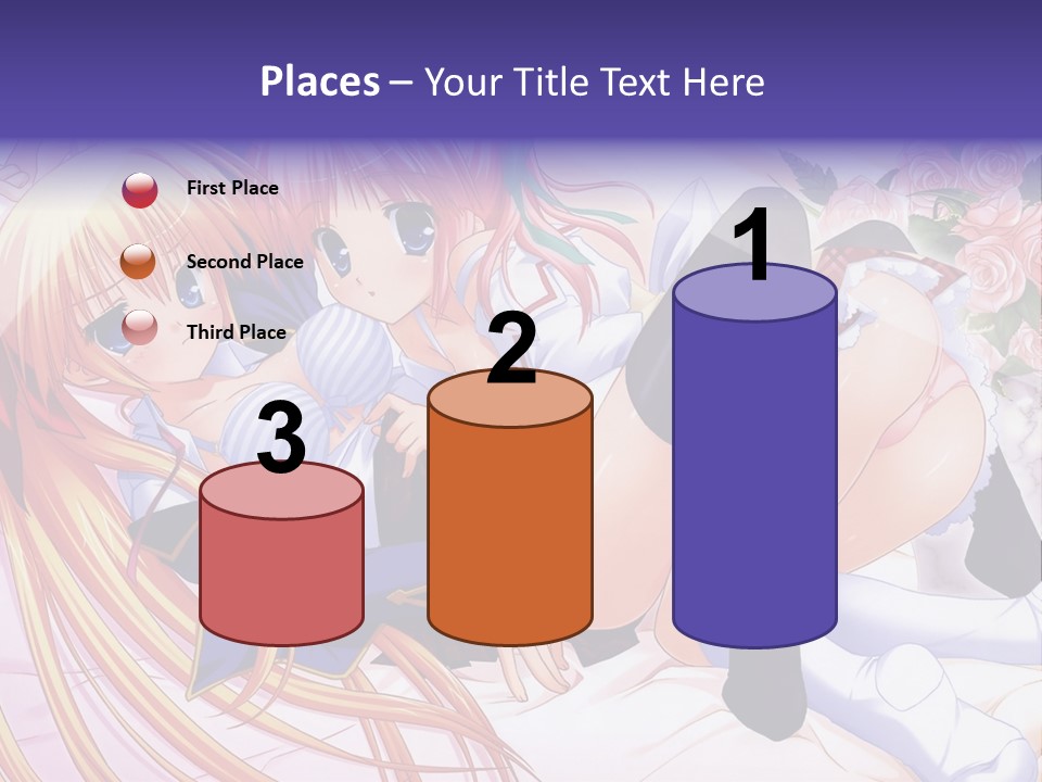 A Couple Of Anime Girls Laying Next To Each Other PowerPoint Template