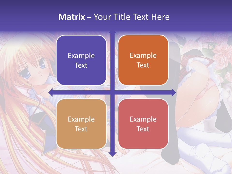 A Couple Of Anime Girls Laying Next To Each Other PowerPoint Template