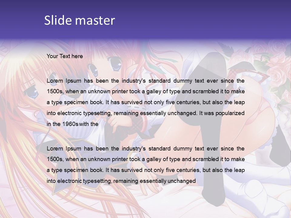 A Couple Of Anime Girls Laying Next To Each Other PowerPoint Template