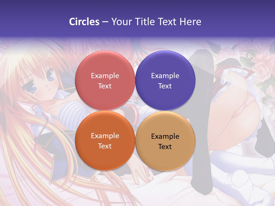 A Couple Of Anime Girls Laying Next To Each Other PowerPoint Template