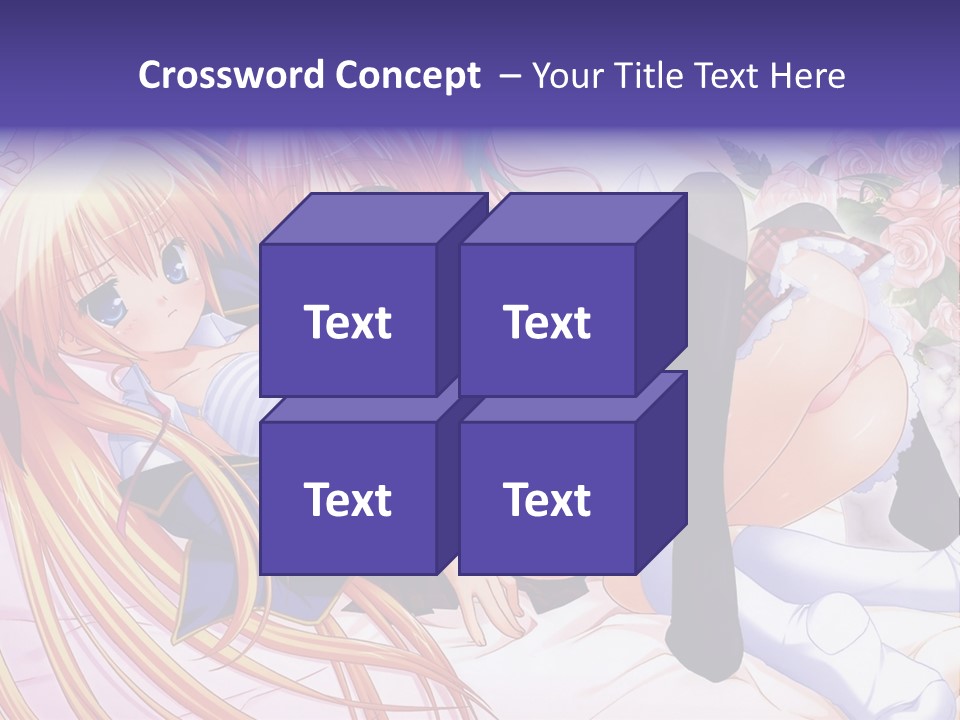 A Couple Of Anime Girls Laying Next To Each Other PowerPoint Template