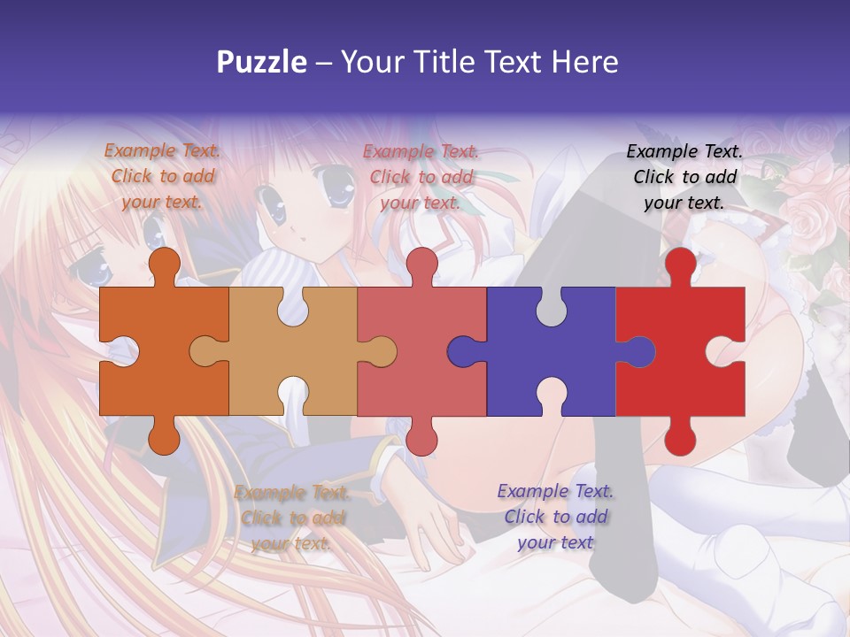 A Couple Of Anime Girls Laying Next To Each Other PowerPoint Template