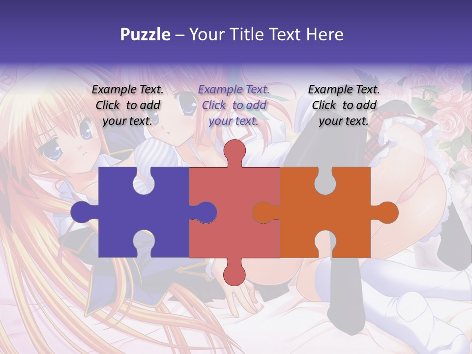 A Couple Of Anime Girls Laying Next To Each Other PowerPoint Template