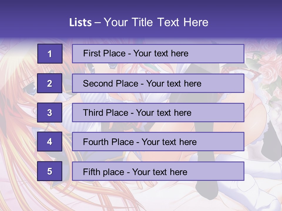 A Couple Of Anime Girls Laying Next To Each Other PowerPoint Template