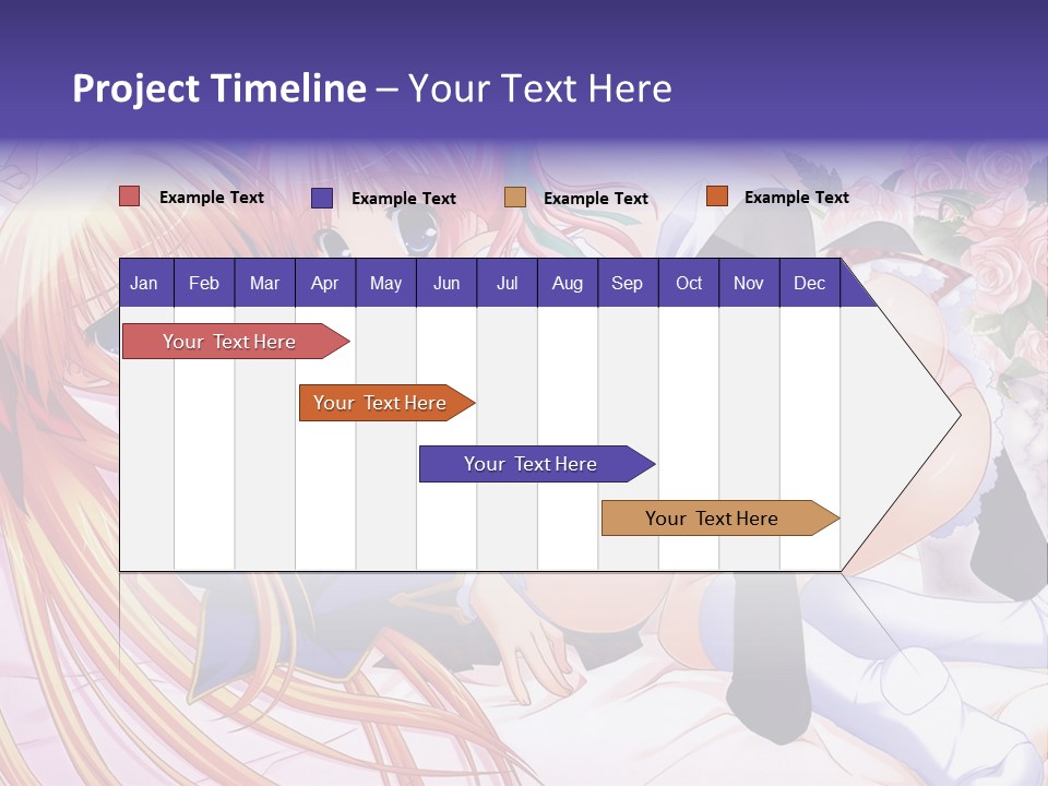 A Couple Of Anime Girls Laying Next To Each Other PowerPoint Template