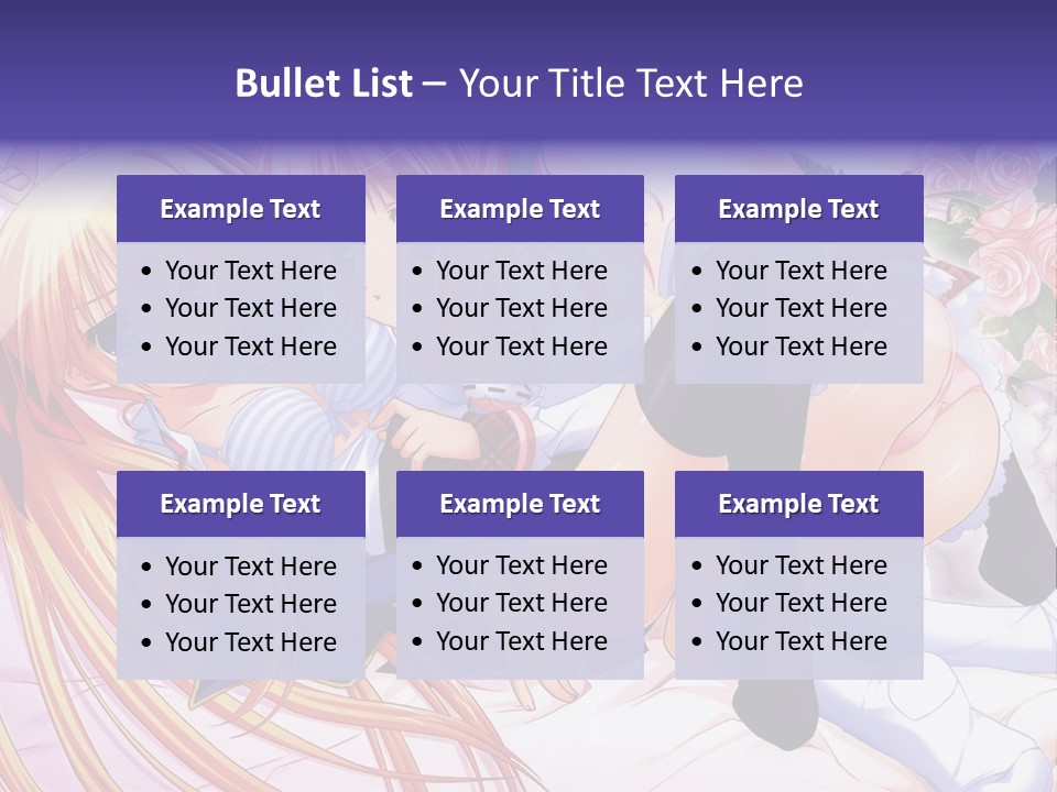 A Couple Of Anime Girls Laying Next To Each Other PowerPoint Template