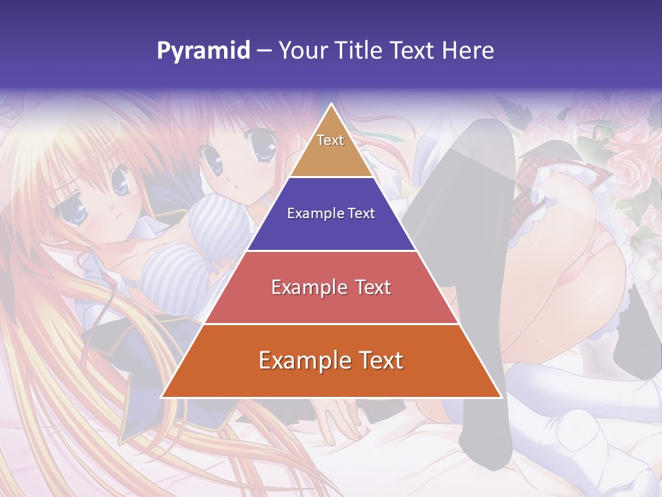 A Couple Of Anime Girls Laying Next To Each Other PowerPoint Template