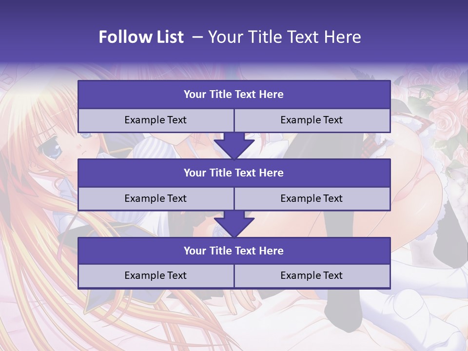 A Couple Of Anime Girls Laying Next To Each Other PowerPoint Template