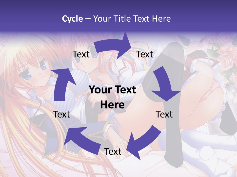 A Couple Of Anime Girls Laying Next To Each Other PowerPoint Template
