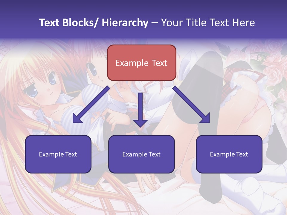 A Couple Of Anime Girls Laying Next To Each Other PowerPoint Template