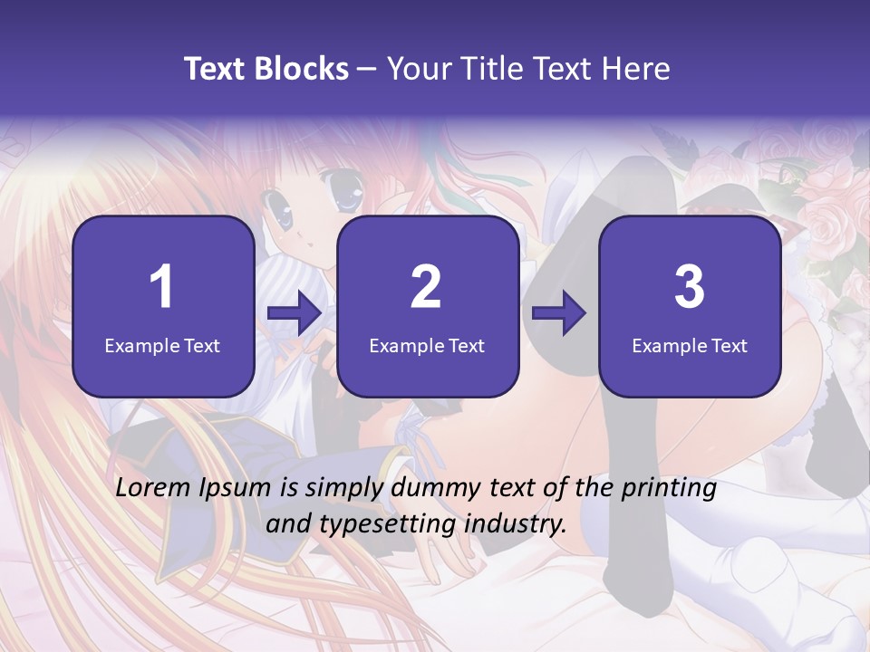 A Couple Of Anime Girls Laying Next To Each Other PowerPoint Template