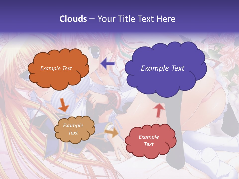 A Couple Of Anime Girls Laying Next To Each Other PowerPoint Template