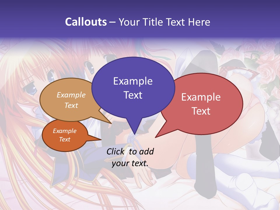 A Couple Of Anime Girls Laying Next To Each Other PowerPoint Template