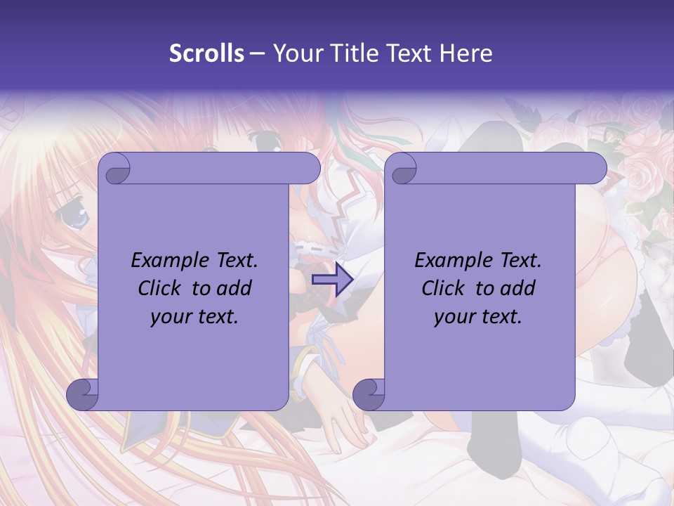 A Couple Of Anime Girls Laying Next To Each Other PowerPoint Template