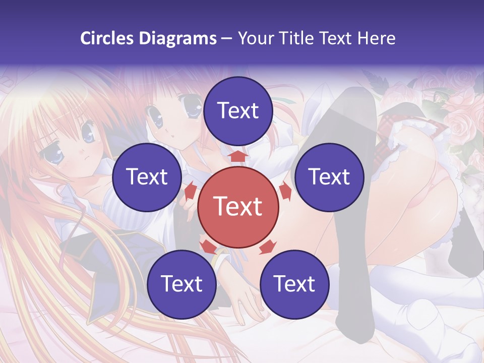 A Couple Of Anime Girls Laying Next To Each Other PowerPoint Template