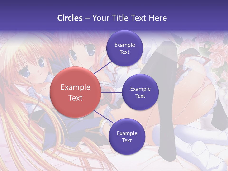A Couple Of Anime Girls Laying Next To Each Other PowerPoint Template