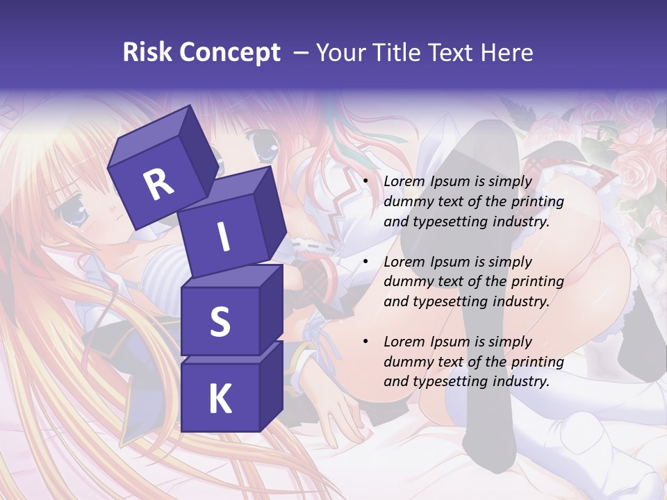 A Couple Of Anime Girls Laying Next To Each Other PowerPoint Template