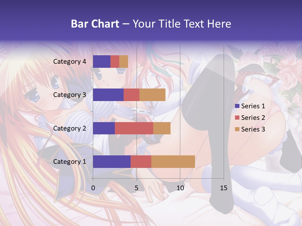 A Couple Of Anime Girls Laying Next To Each Other PowerPoint Template