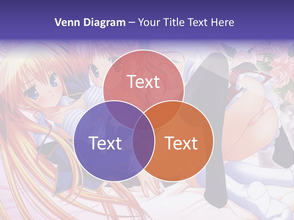 A Couple Of Anime Girls Laying Next To Each Other PowerPoint Template