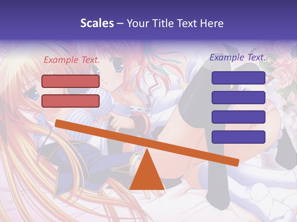 A Couple Of Anime Girls Laying Next To Each Other PowerPoint Template