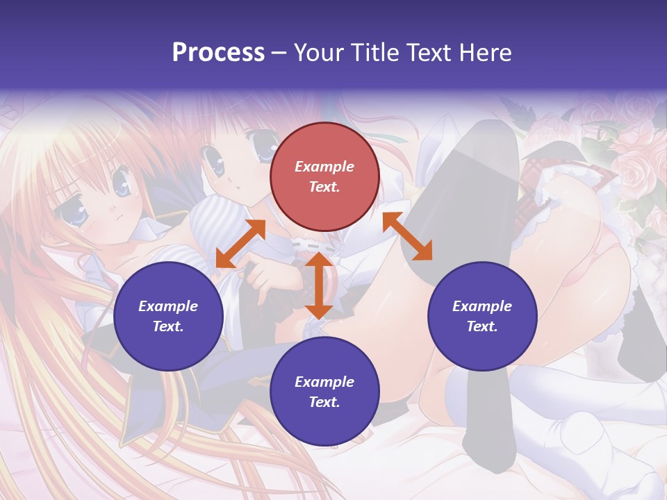 A Couple Of Anime Girls Laying Next To Each Other PowerPoint Template