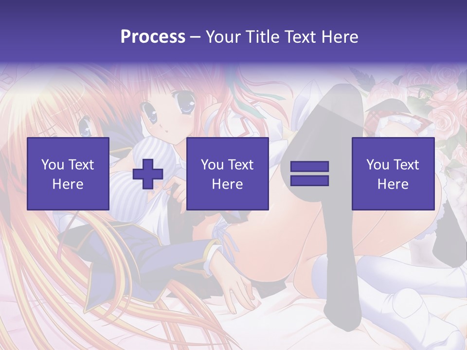A Couple Of Anime Girls Laying Next To Each Other PowerPoint Template