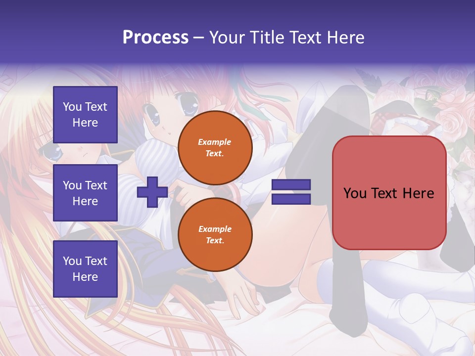 A Couple Of Anime Girls Laying Next To Each Other PowerPoint Template