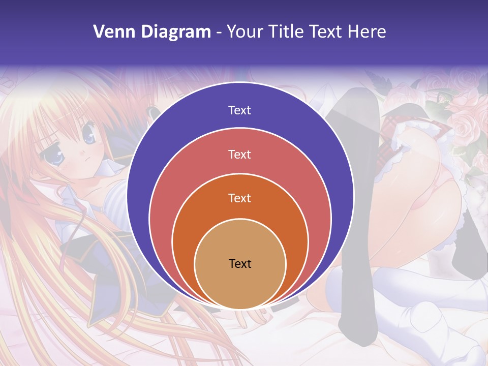 A Couple Of Anime Girls Laying Next To Each Other PowerPoint Template
