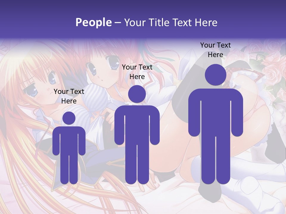 A Couple Of Anime Girls Laying Next To Each Other PowerPoint Template