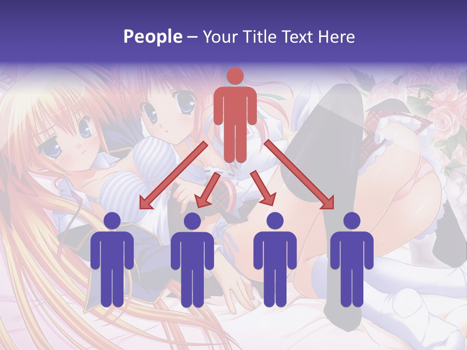 A Couple Of Anime Girls Laying Next To Each Other PowerPoint Template