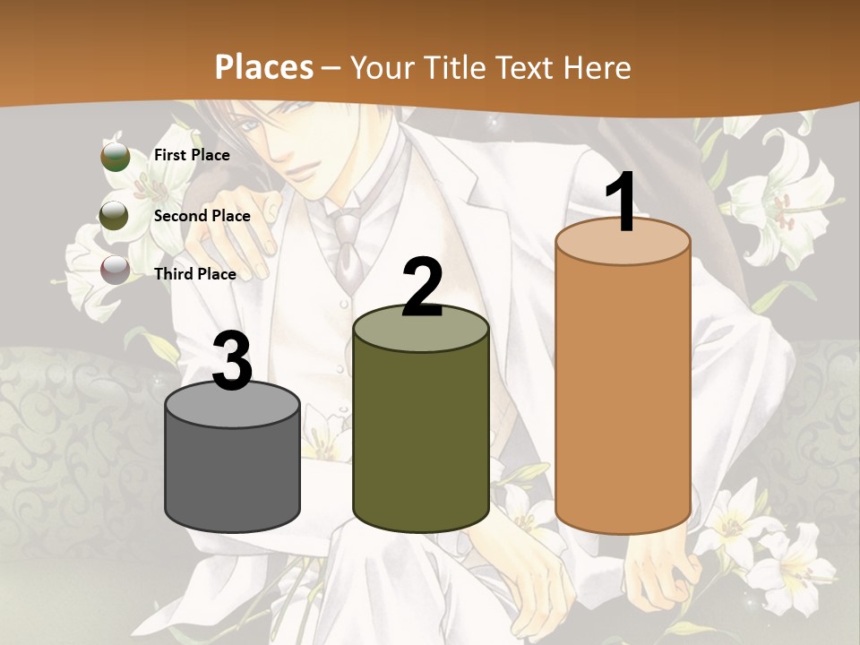 A Man And Woman Sitting On A Couch With Flowers PowerPoint Template