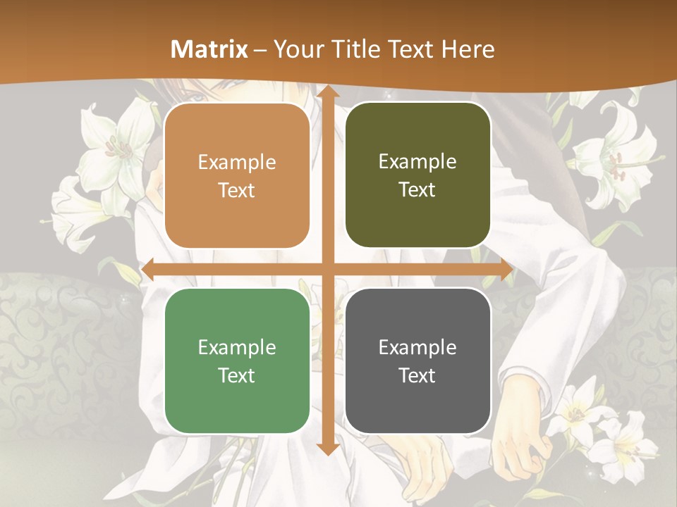 A Man And Woman Sitting On A Couch With Flowers PowerPoint Template