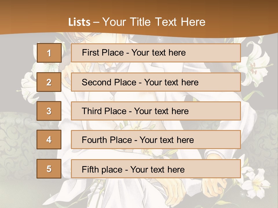 A Man And Woman Sitting On A Couch With Flowers PowerPoint Template