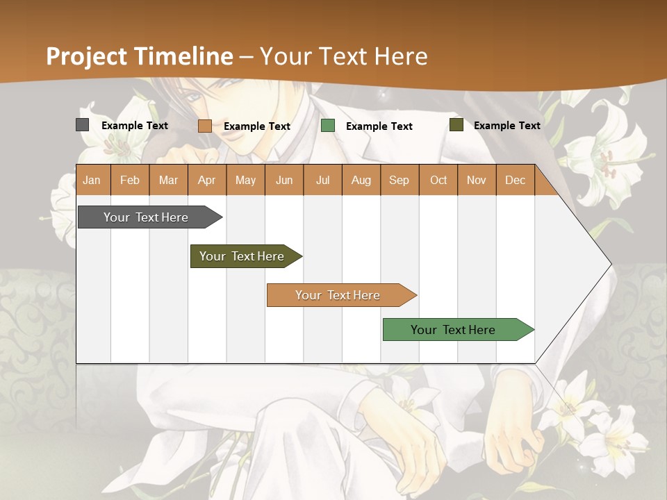 A Man And Woman Sitting On A Couch With Flowers PowerPoint Template