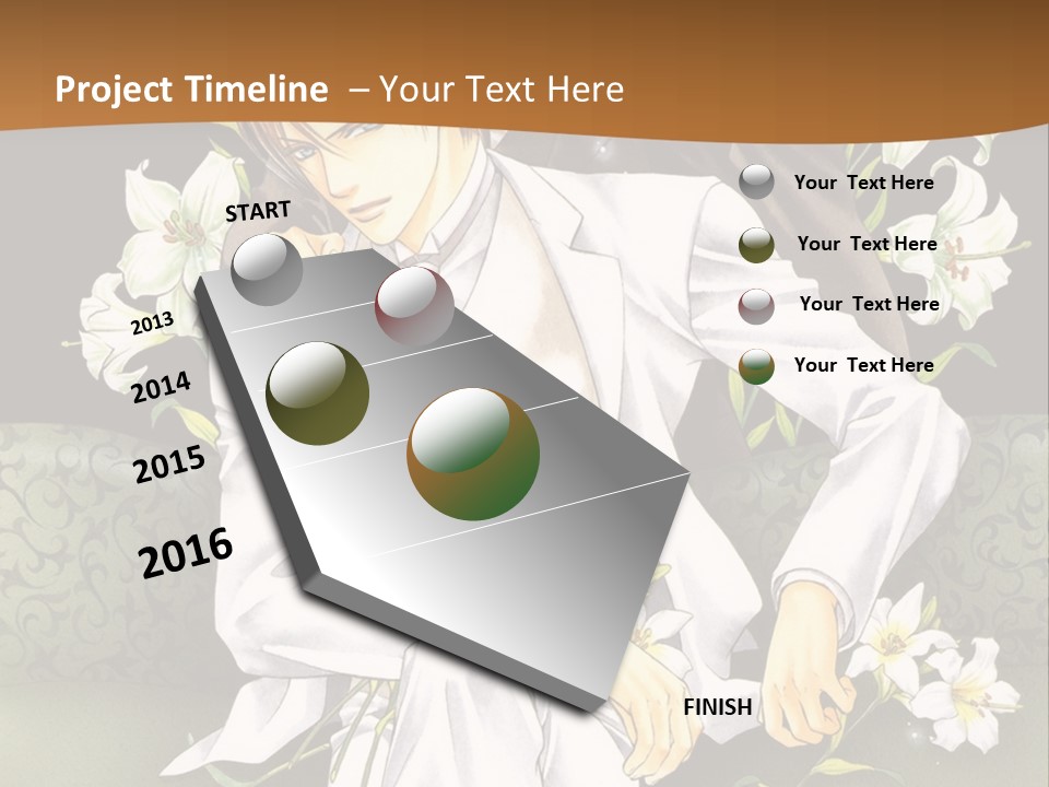 A Man And Woman Sitting On A Couch With Flowers PowerPoint Template