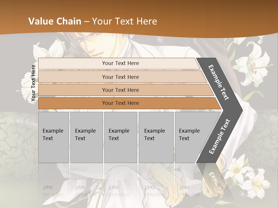 A Man And Woman Sitting On A Couch With Flowers PowerPoint Template