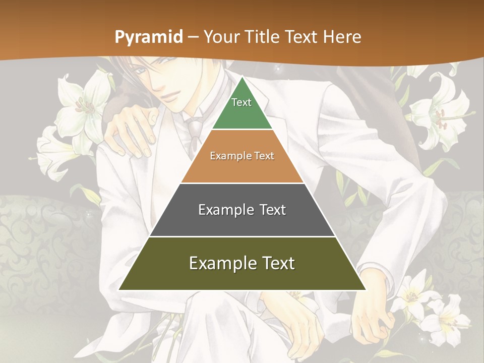 A Man And Woman Sitting On A Couch With Flowers PowerPoint Template