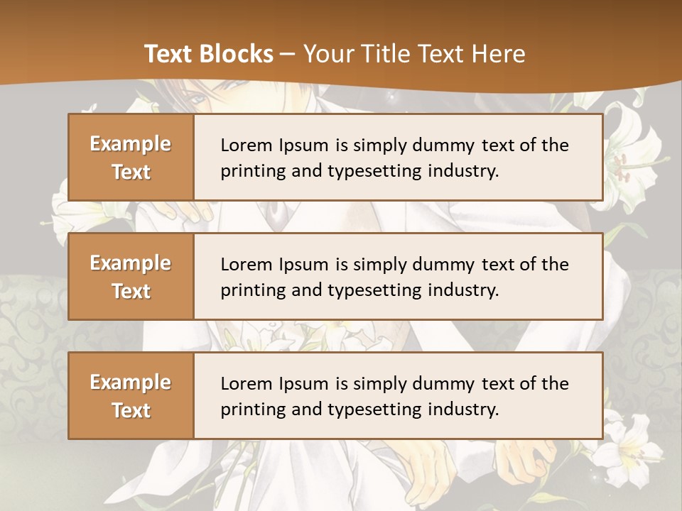 A Man And Woman Sitting On A Couch With Flowers PowerPoint Template