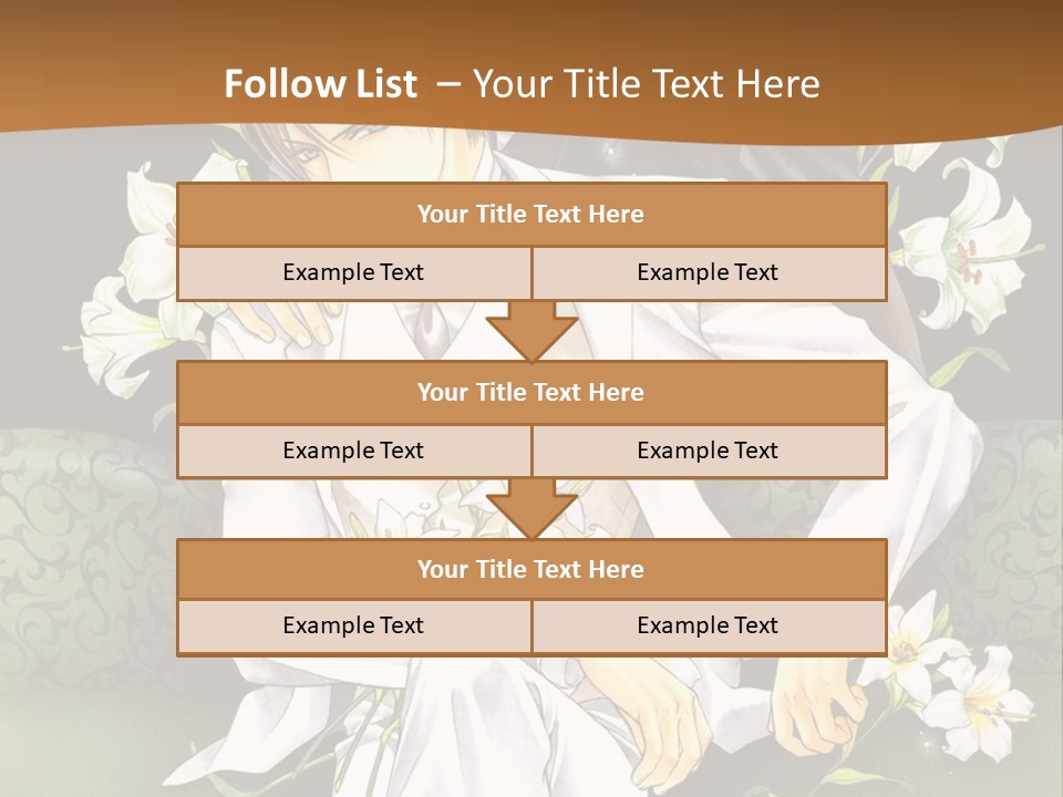 A Man And Woman Sitting On A Couch With Flowers PowerPoint Template