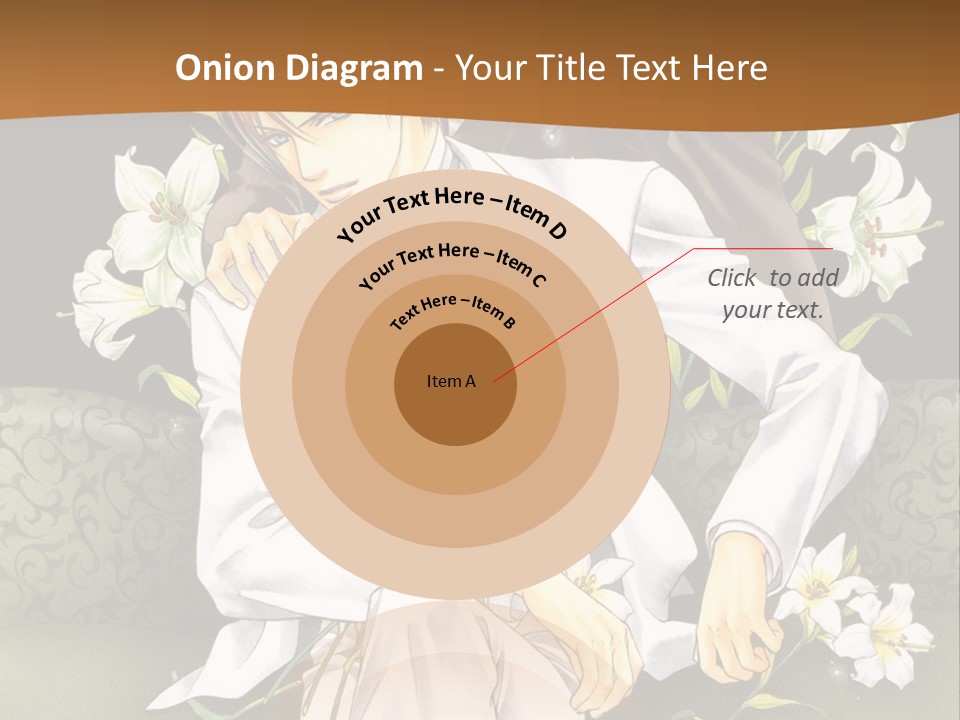 A Man And Woman Sitting On A Couch With Flowers PowerPoint Template