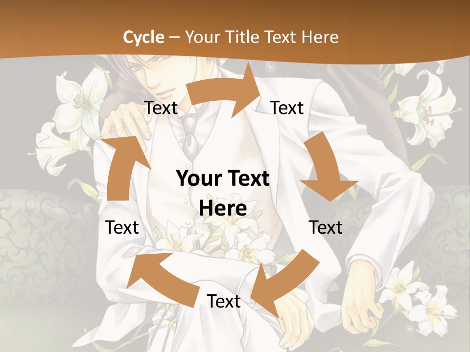 A Man And Woman Sitting On A Couch With Flowers PowerPoint Template