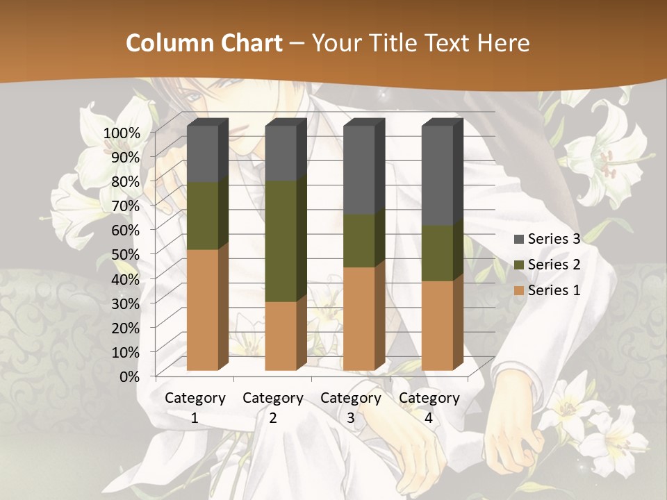 A Man And Woman Sitting On A Couch With Flowers PowerPoint Template