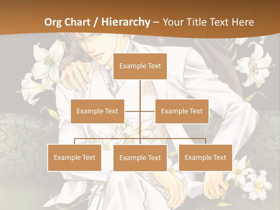 A Man And Woman Sitting On A Couch With Flowers PowerPoint Template