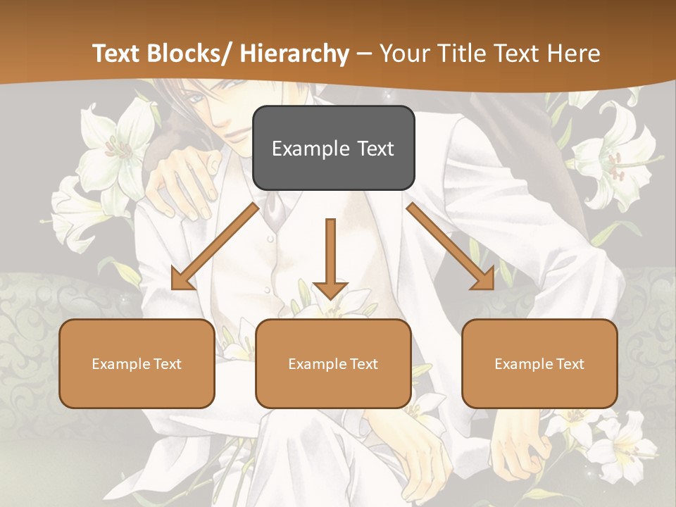 A Man And Woman Sitting On A Couch With Flowers PowerPoint Template