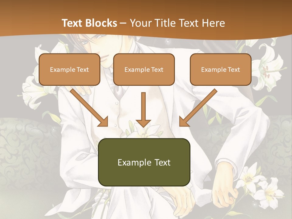 A Man And Woman Sitting On A Couch With Flowers PowerPoint Template