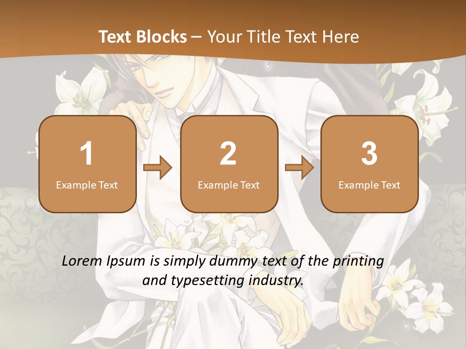 A Man And Woman Sitting On A Couch With Flowers PowerPoint Template