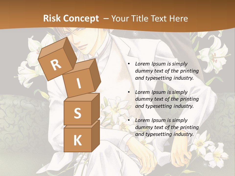 A Man And Woman Sitting On A Couch With Flowers PowerPoint Template